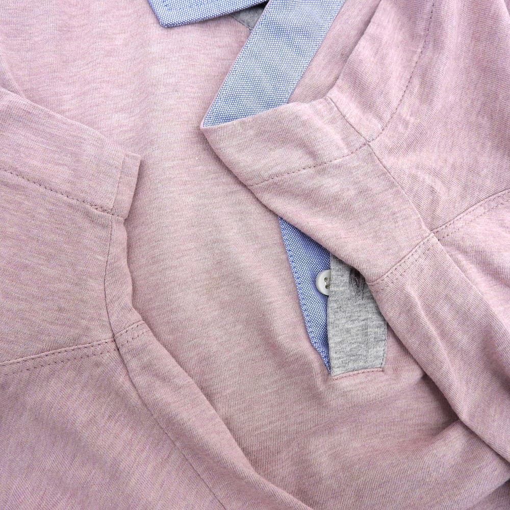 Brunello Cucinelli Cotton Bicolor Short Sleeve Polo Shirt Top Pink Light Blue XS — view 5