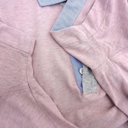 Brunello Cucinelli Cotton Bicolor Short Sleeve Polo Shirt Top Pink Light Blue XS — view 5