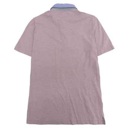 Brunello Cucinelli Cotton Bicolor Short Sleeve Polo Shirt Top Pink Light Blue XS — view 2