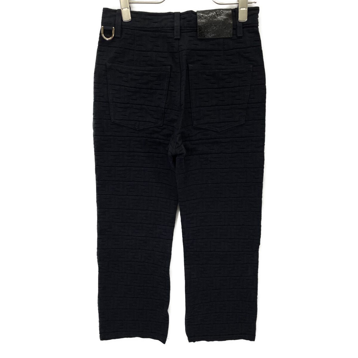 Fendi Black Zucca Pattern Embossed Denim Pants 38 — view 2