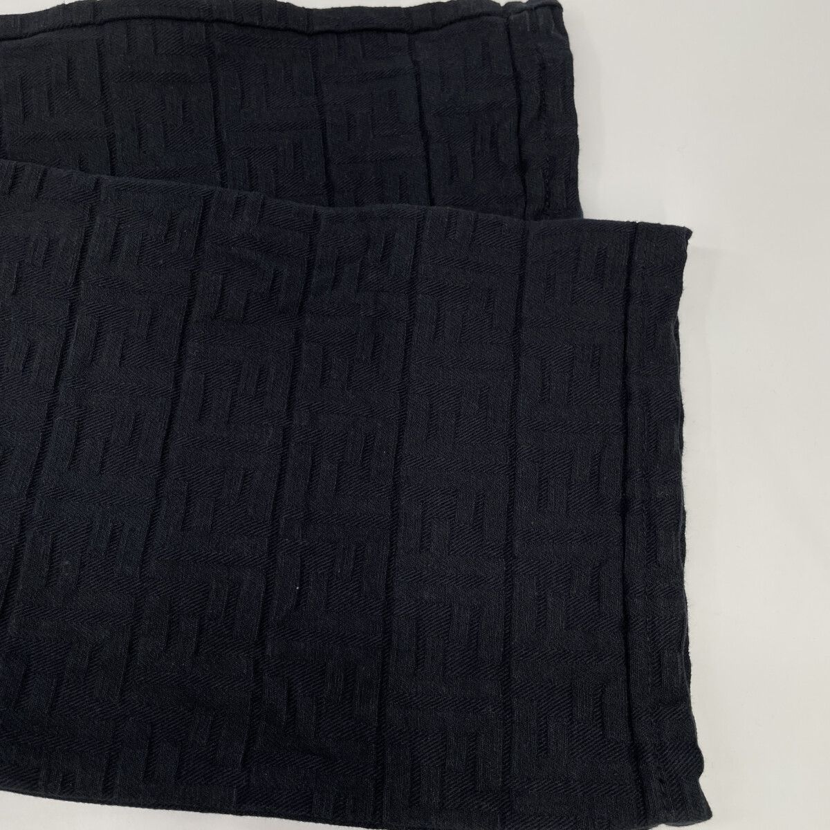 Fendi Black Zucca Pattern Embossed Denim Pants 38 — view 8