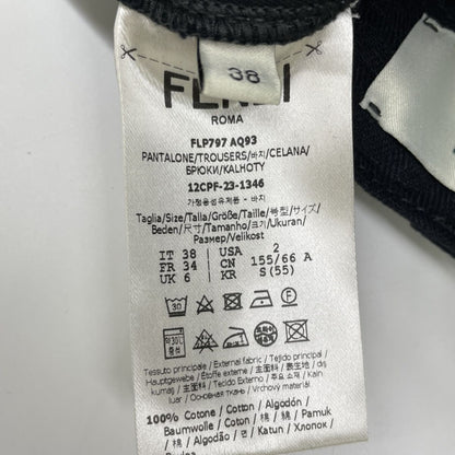 Fendi Black Zucca Pattern Embossed Denim Pants 38 — view 5