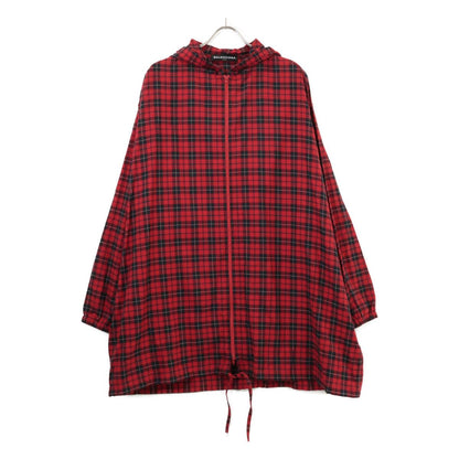 Balenciaga Red Check Oversize Zip Up