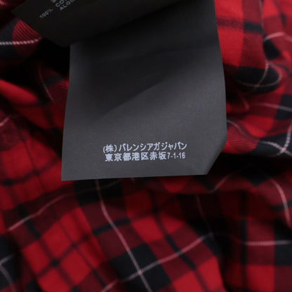 Balenciaga Red Check Oversize Zip Up — view 7