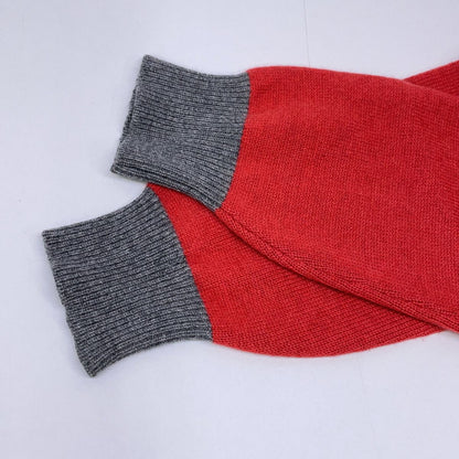 Brunello Cucinelli Red Gray Cashmere 100 Crew Neck Long Sleeve Knit Pullover 44 — view 8
