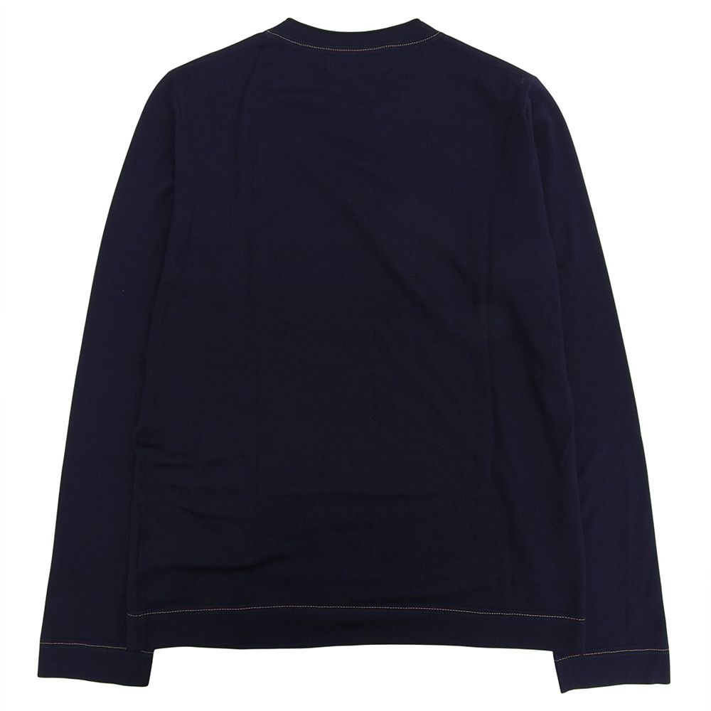 Brunello Cucinelli Vine Wool Crew Neck Long Sleeve Knit Top Navy 44 Sweater — view 2