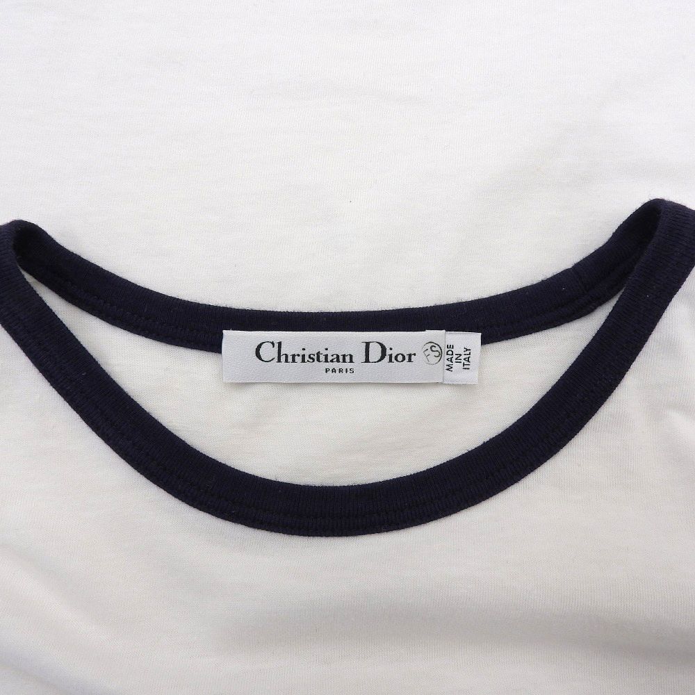 Dior Lucky Star Print Ringer T-Shirt Cotton Linen White — view 3