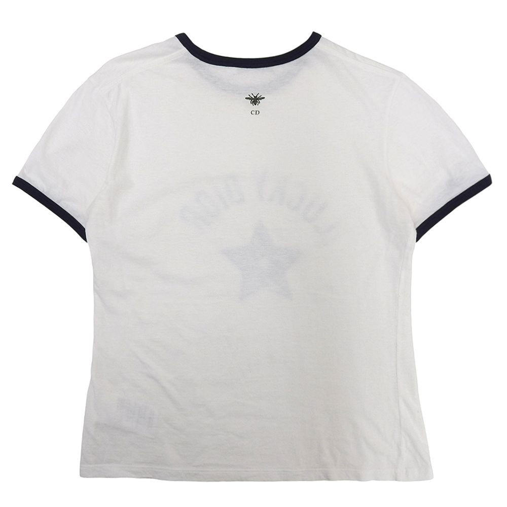 Dior Lucky Star Print Ringer T-Shirt Cotton Linen White — view 2