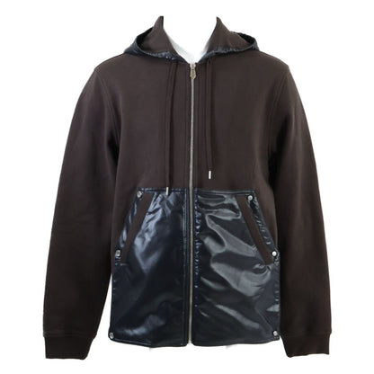 Hermes Nylon Trim Zip Up Hoodie