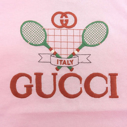 Gucci Tennis Embroidery Logo T-Shirt Top Pink — view 5