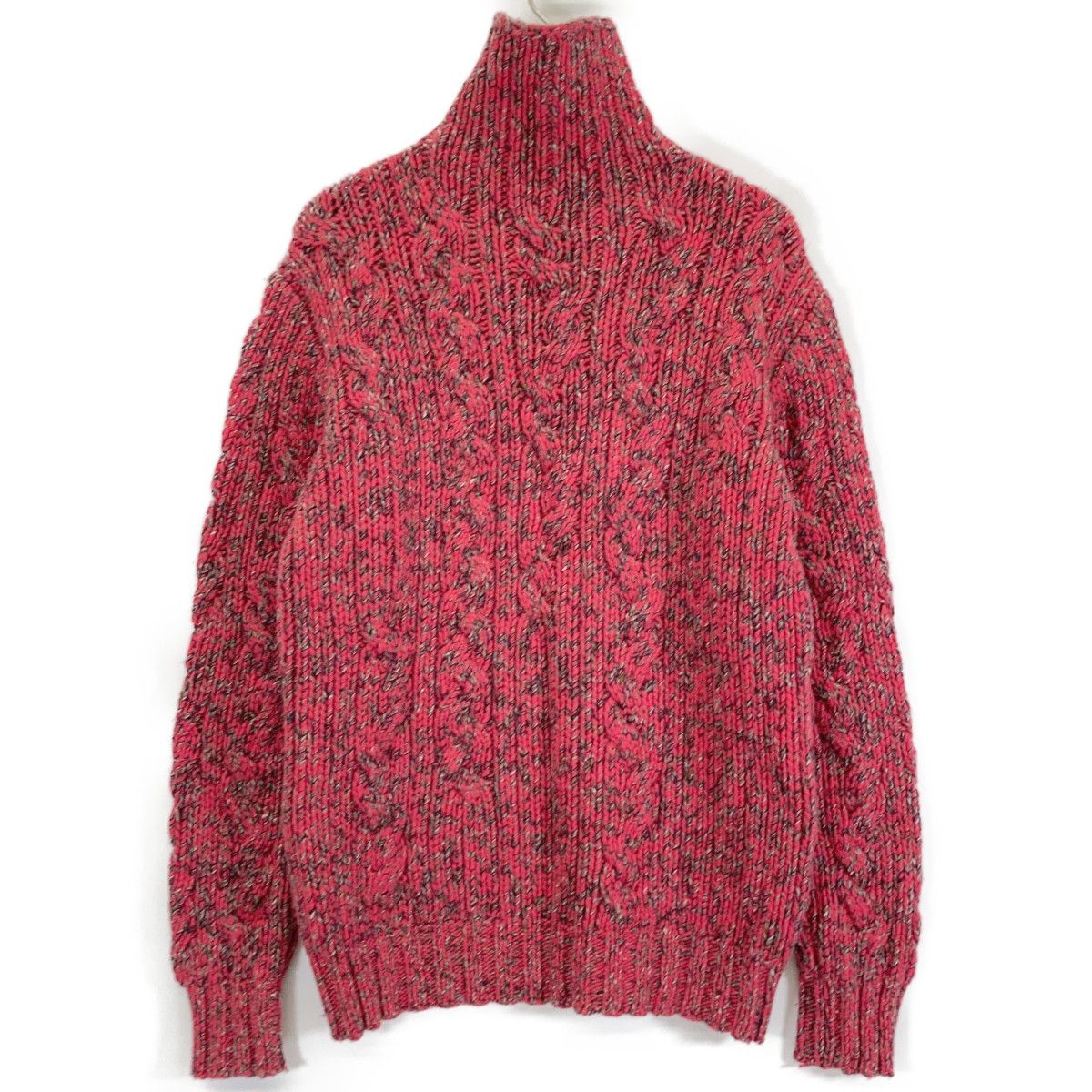 Hermes Cashmere Logo High Neck Knit Red Sweater — view 2