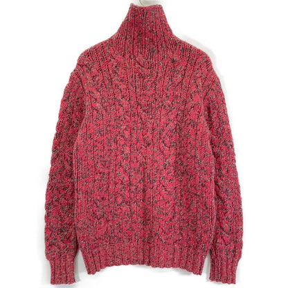 Hermes Cashmere Logo High Neck Knit Red Sweater — view 2