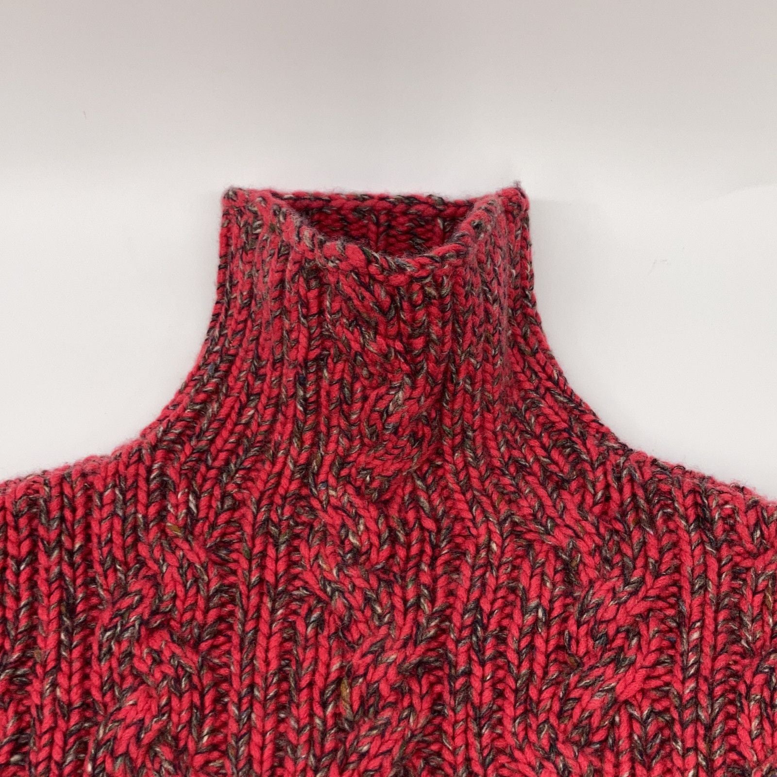Hermes Cashmere Logo High Neck Knit Red Sweater — view 6