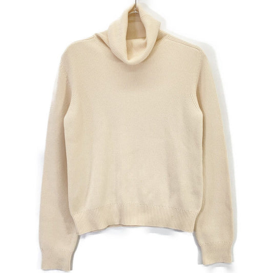 Saint Laurent Paris Beige Turtleneck Knit Sweater