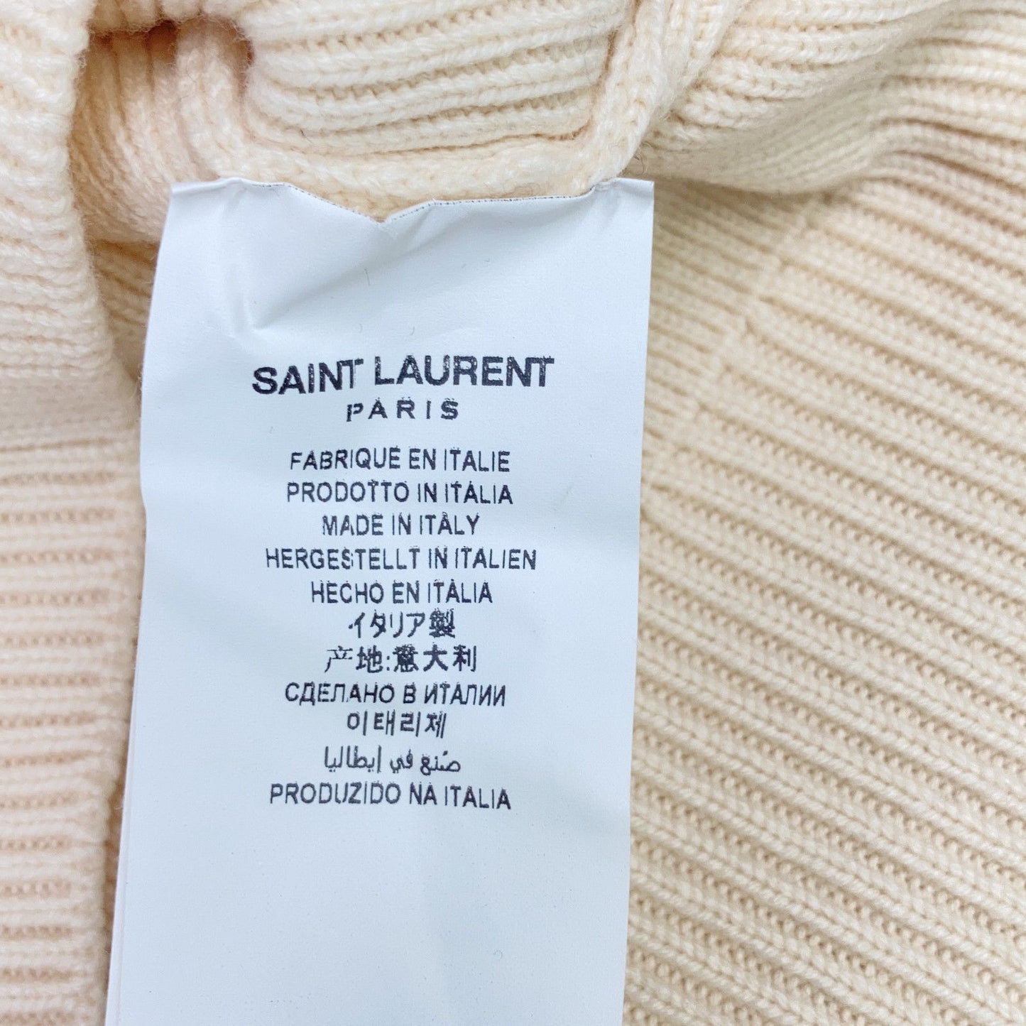 Saint Laurent Paris Beige Turtleneck Knit Sweater — view 4