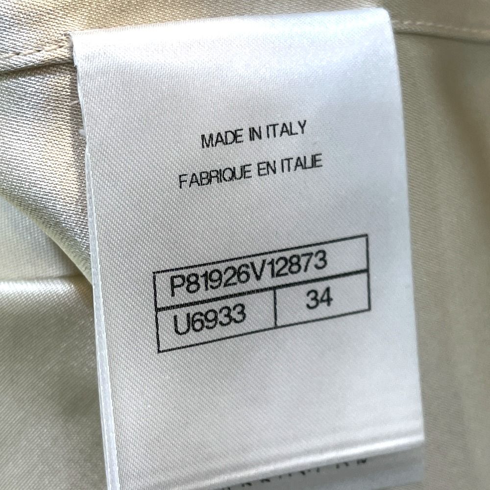 Chanel Short Sleeve Shirt Short Top Silk Satin White Sugar — view 8