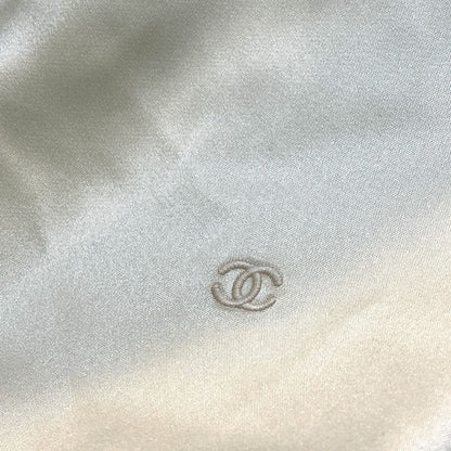 Chanel Short Sleeve Shirt Short Top Silk Satin White Sugar — view 6