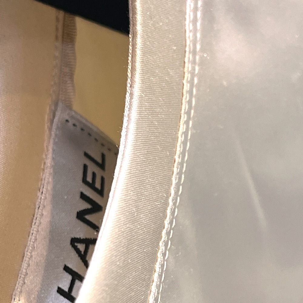 Chanel Short Sleeve Shirt Short Top Silk Satin White Sugar — view 4