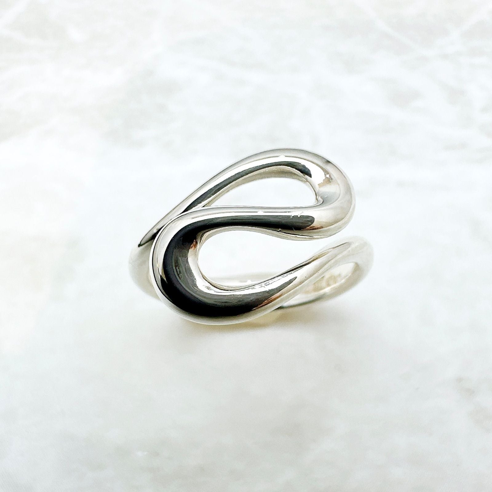 Tiffany & Co Open Wave Silver Ring — view 3