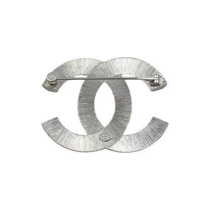 Chanel Brooch CC Logo Square Rhinestone Silver Crystal — view 2