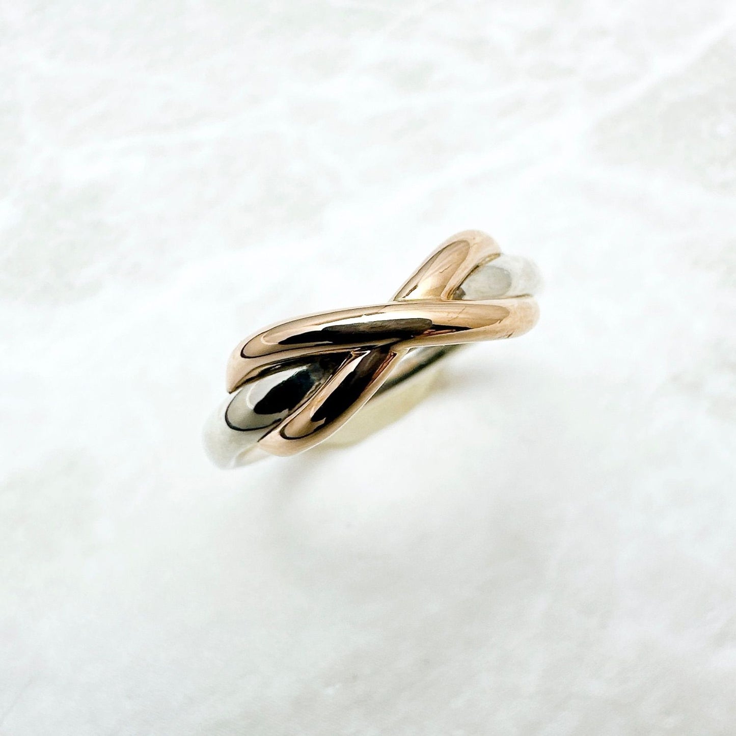 Tiffany & Co Infinity Silver Pink Gold Ring — view 2