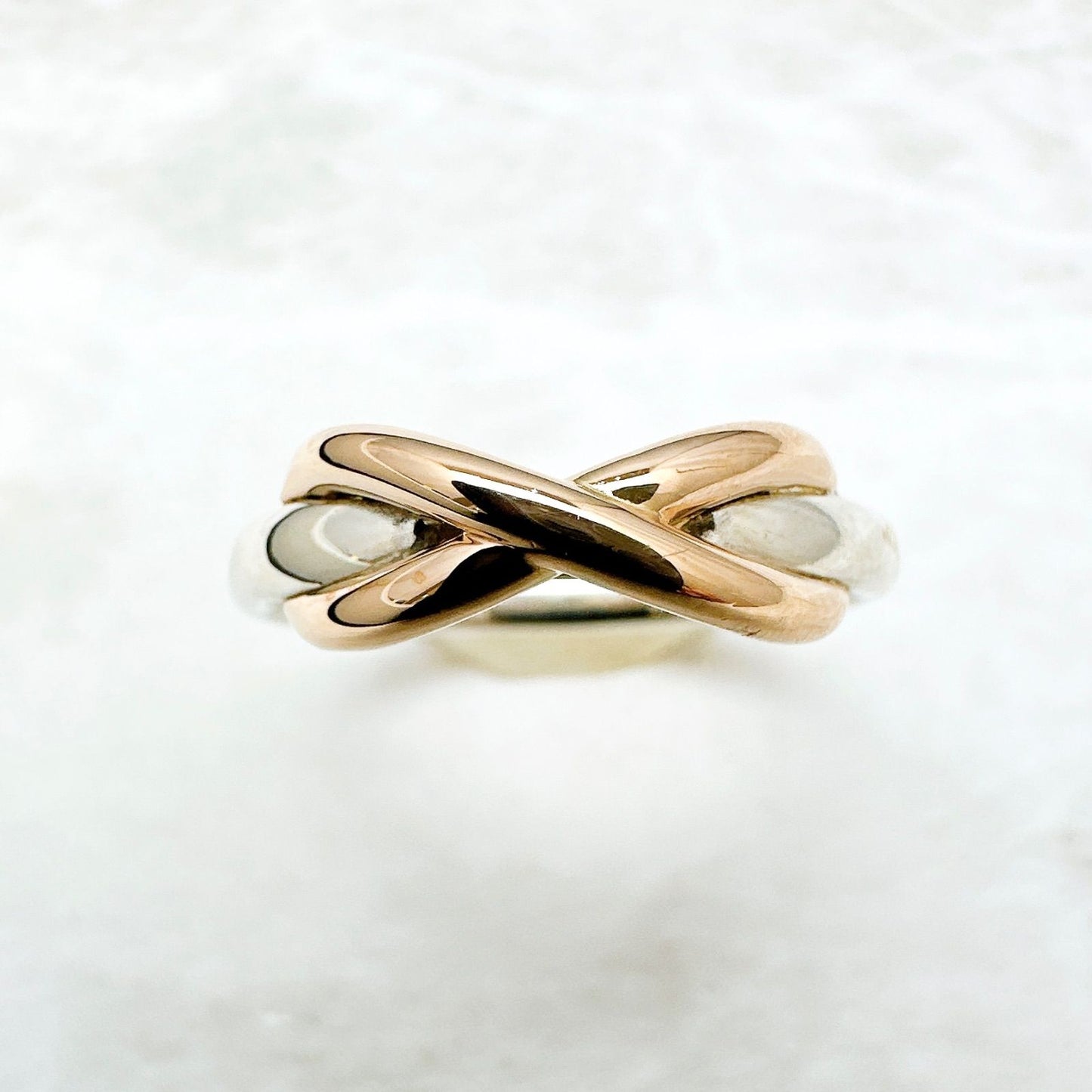 Tiffany & Co Infinity Silver Pink Gold Ring — view 3