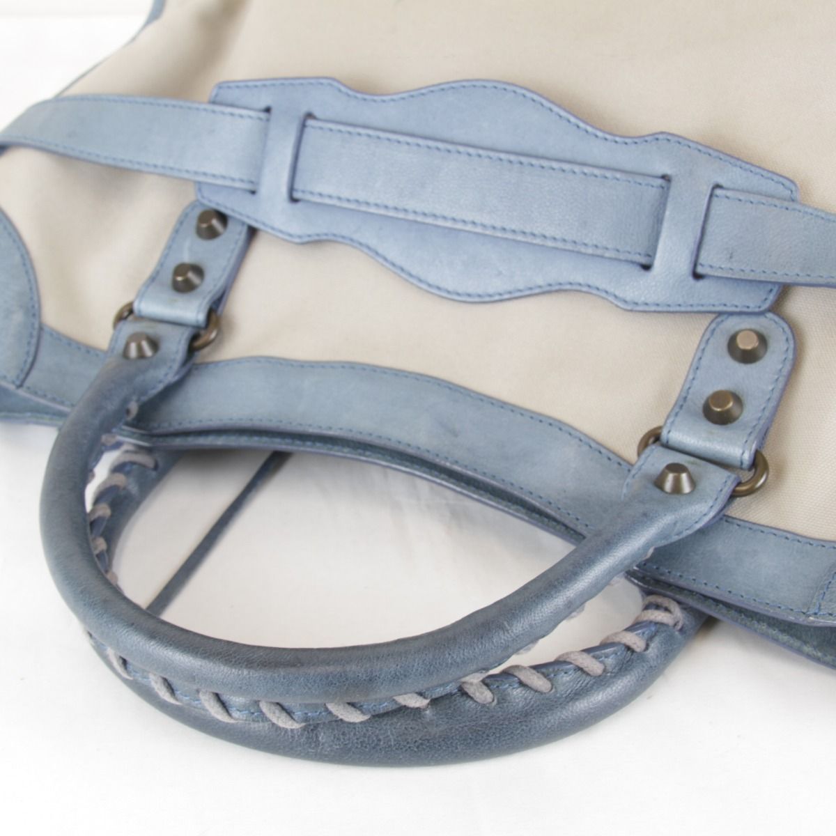 Balenciaga 2-Way Handbag Canvas Leather Beige — view 8
