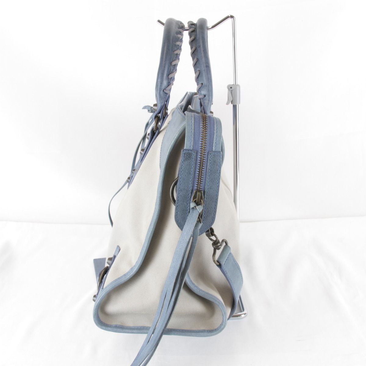 Balenciaga 2-Way Handbag Canvas Leather Beige — view 3