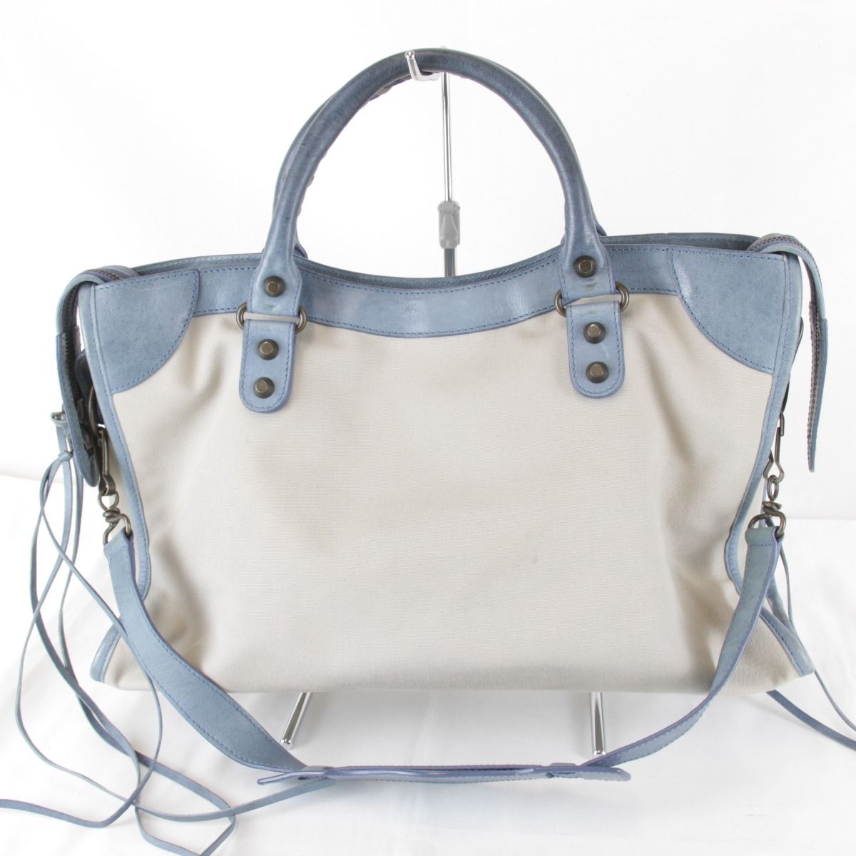 Balenciaga 2-Way Handbag Canvas Leather Beige — view 2