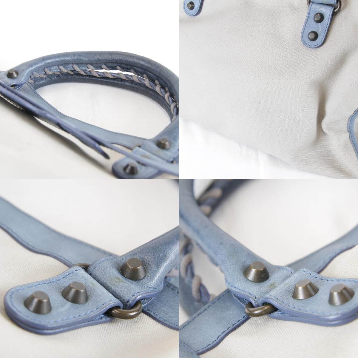 Balenciaga 2-Way Handbag Canvas Leather Beige — view 9