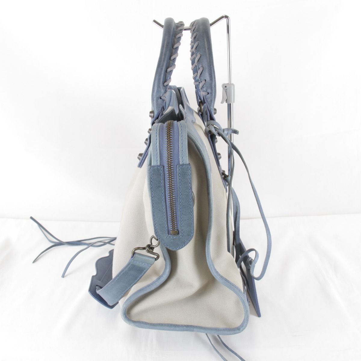 Balenciaga 2-Way Handbag Canvas Leather Beige — view 4
