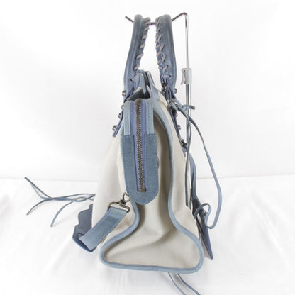 Balenciaga 2-Way Handbag Canvas Leather Beige — view 4