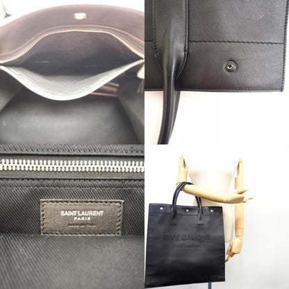 Saint Laurent North South Rib Gauche Tote Black — view 8