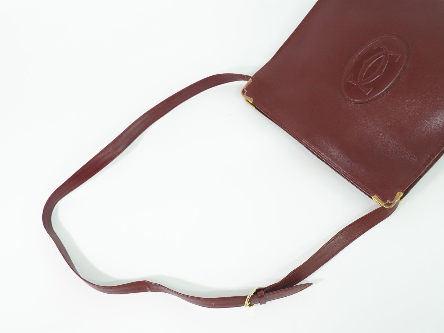 Cartier Must Line Shoulder Bag Leather Bordeaux — view 3