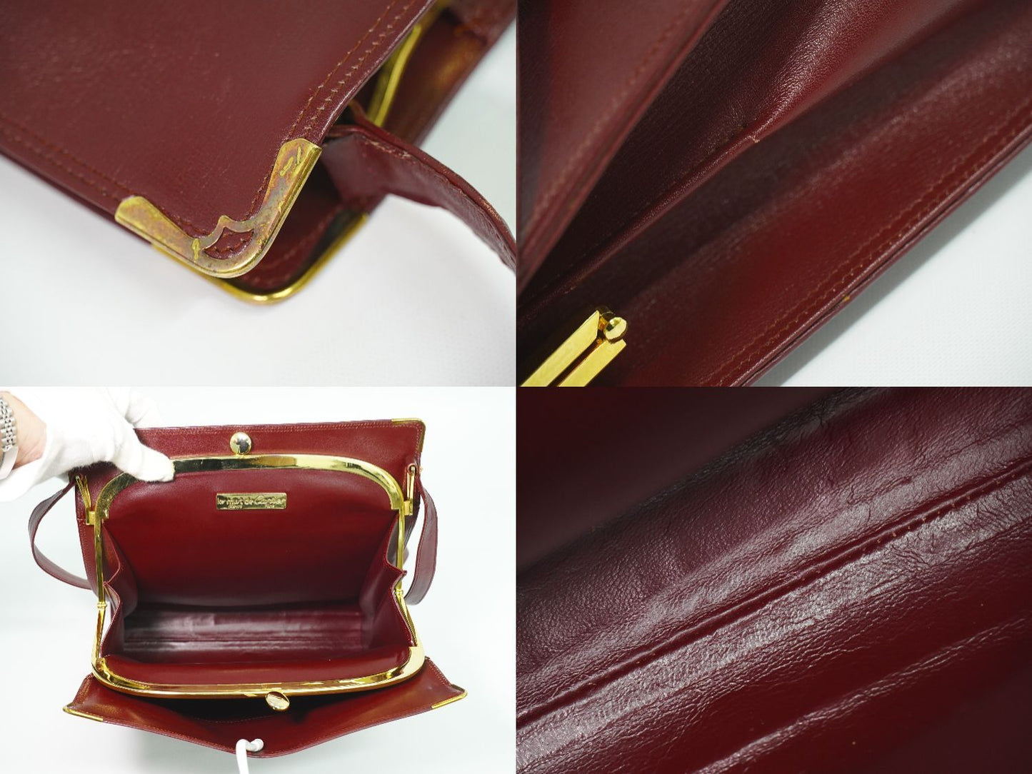 Cartier Must Line Shoulder Bag Leather Bordeaux — view 8