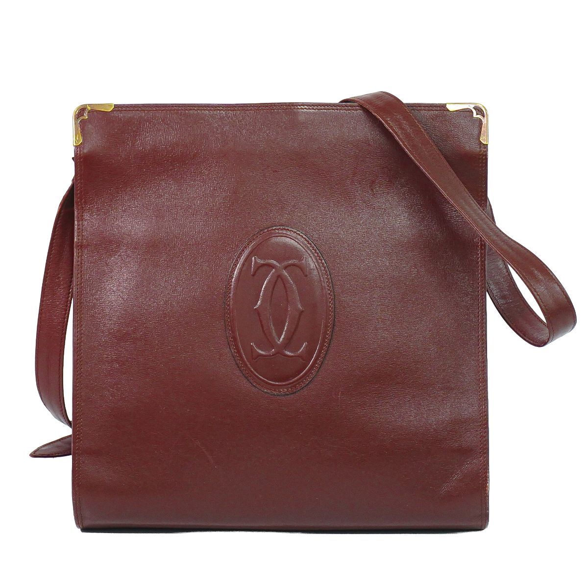 Cartier Must Line Shoulder Bag Leather Bordeaux