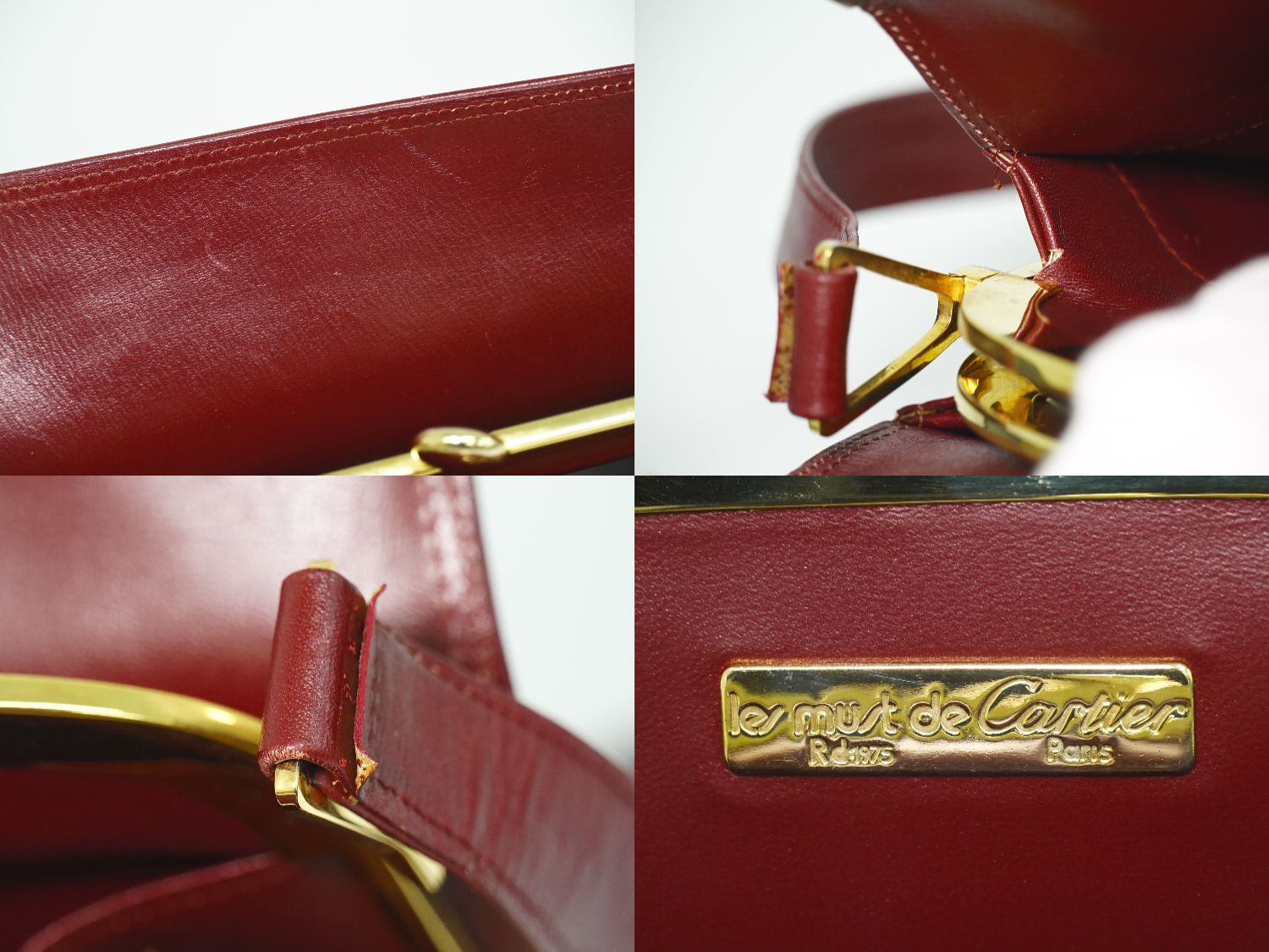 Cartier Must Line Shoulder Bag Leather Bordeaux — view 9