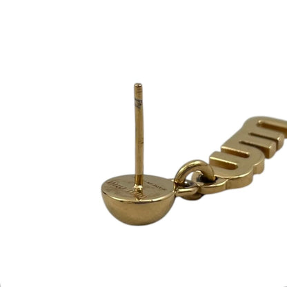 Miu Miu Miu Earrings Logo Metal Gold — view 9