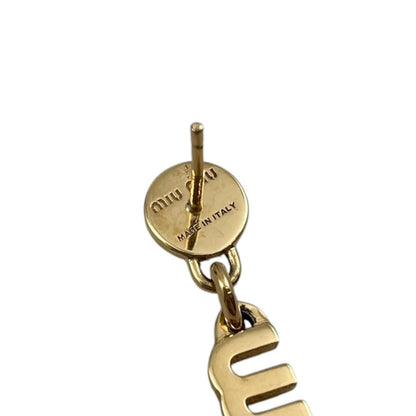 Miu Miu Miu Earrings Logo Metal Gold — view 8