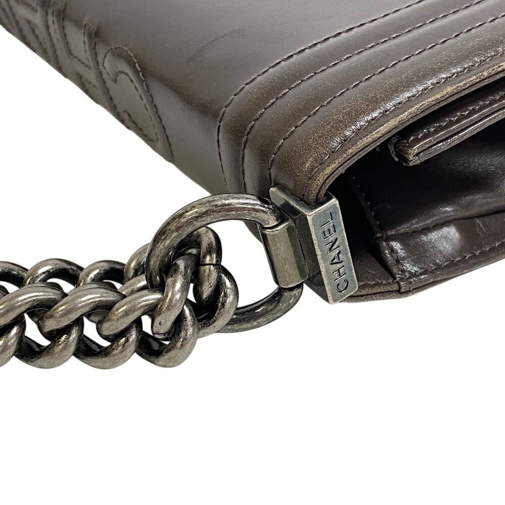 Chanel Chain Shoulder CC Logo Bag Gray — view 7