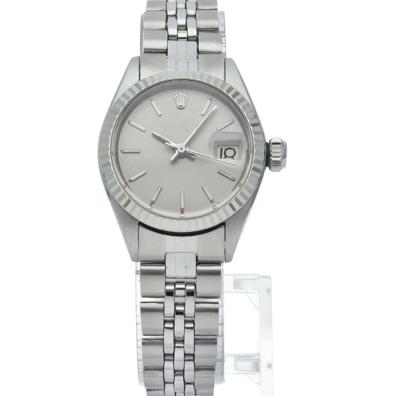 Rolex Oyster Perpetual Date Watch Antique 18k Yellow Gold SS Gray — view 2