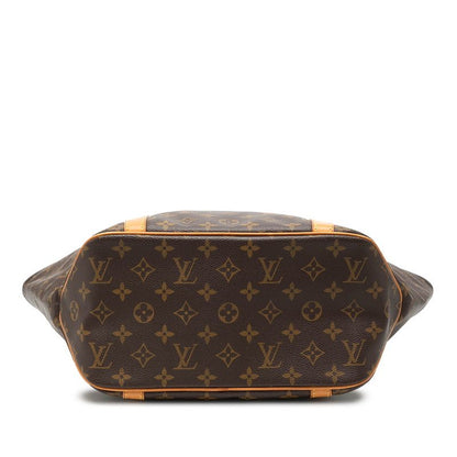 Louis Vuitton Monogram Sac Shopping Tote Shoulder Bag Brown Leather — view 3