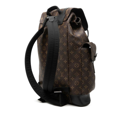 Louis Vuitton Monogram Macassar Christopher PM Backpack Brown Noir Black Leather — view 2