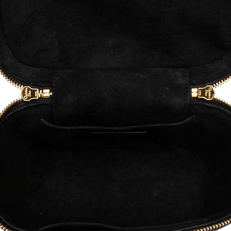 Dior Cannage Small Vanity Shoulder Bag 2-Way Black Leather — view 4