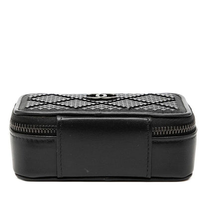 Chanel CC Logo So Black Crossbody Chain Mini Shoulder Bag Leather Satin — view 3