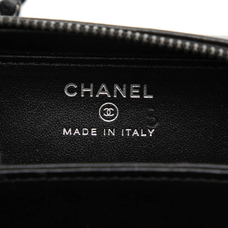 Chanel CC Logo So Black Crossbody Chain Mini Shoulder Bag Leather Satin — view 4
