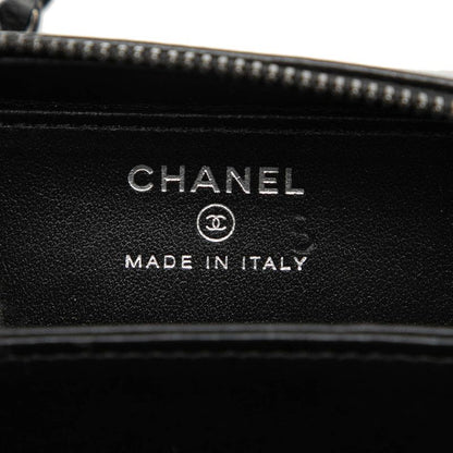 Chanel CC Logo So Black Crossbody Chain Mini Shoulder Bag Leather Satin — view 4