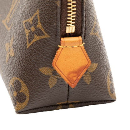 Louis Vuitton Monogram Pochette Cosmetic PM Pouch Brown Leather — view 4