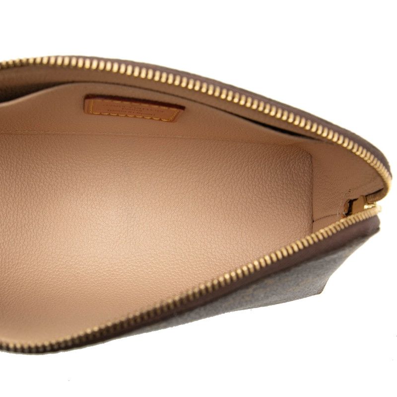 Louis Vuitton Monogram Pochette Cosmetic PM Pouch Brown Leather — view 5