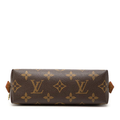 Louis Vuitton Monogram Pochette Cosmetic PM Pouch Brown Leather — view 3